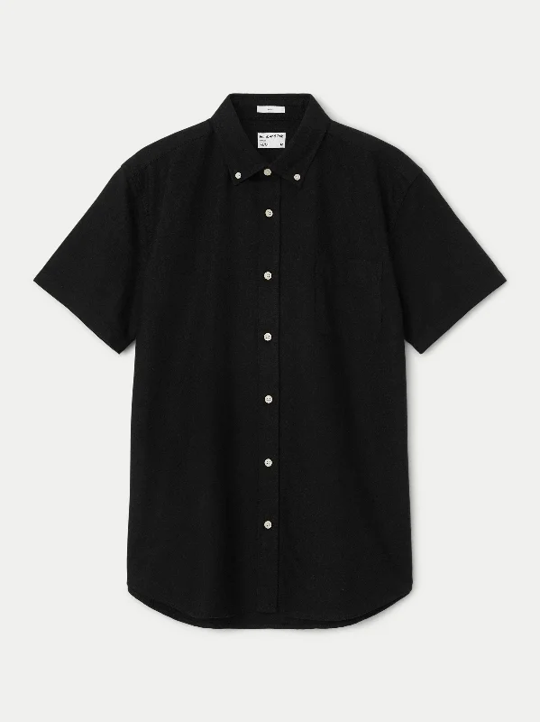 The Jasper Short Sleeve Oxford Shirt in Black