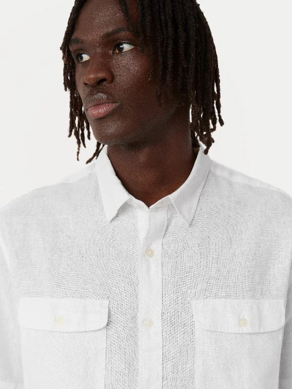 The Short Sleeve Hemp Shirt in Bright White