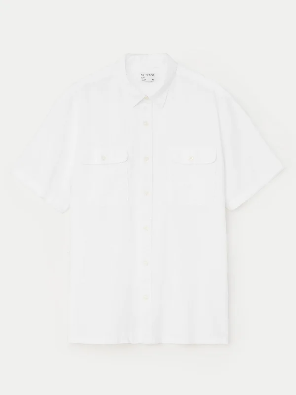 The Short Sleeve Hemp Shirt in Bright White