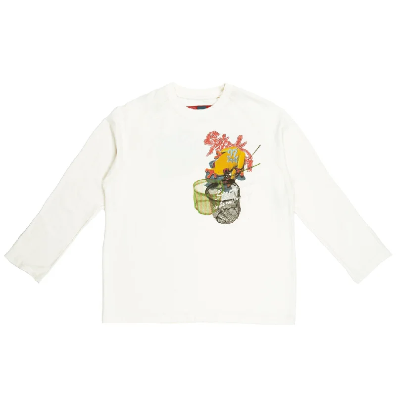 1997shell Raglan White Long Sleeve Tee