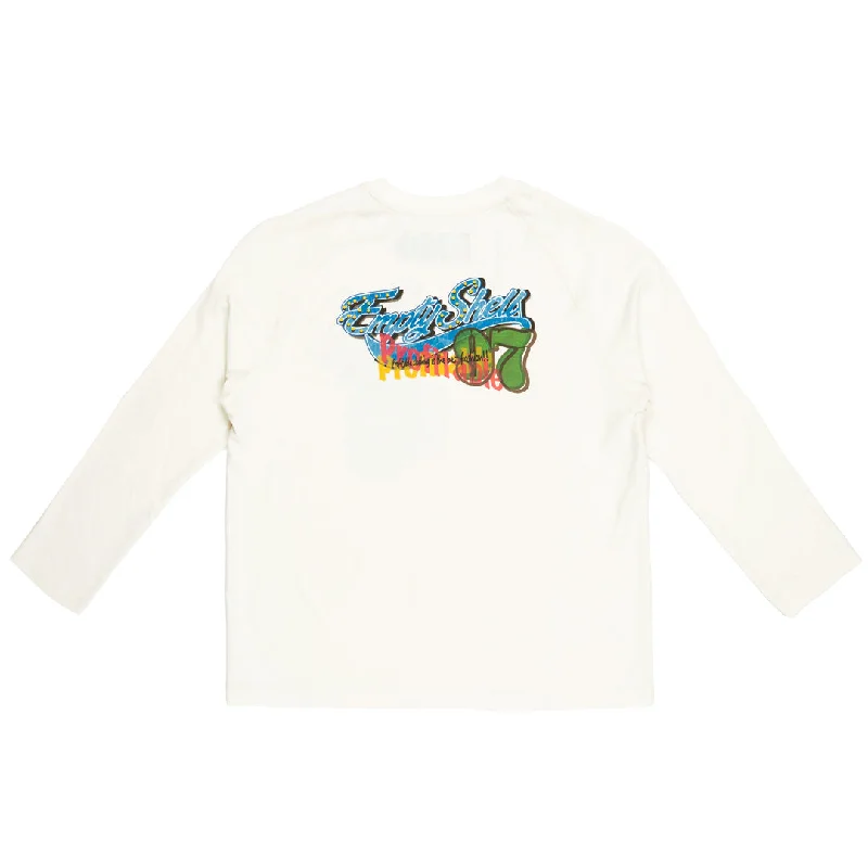 1997shell Raglan White Long Sleeve Tee