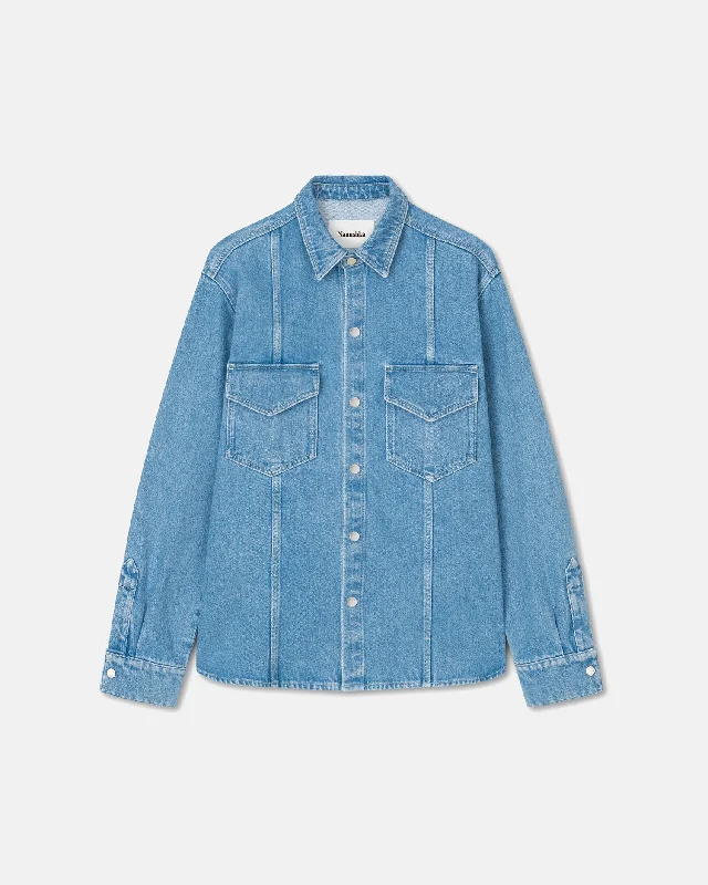 Tristo - Patch Pocket Denim Overshirt - Eco Light Wash