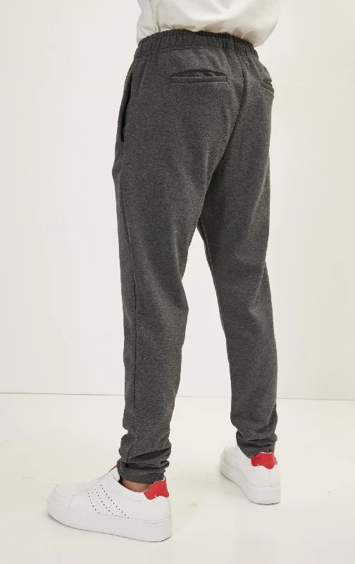 Hidden Drawstring Relaxed Pants - Anthracite