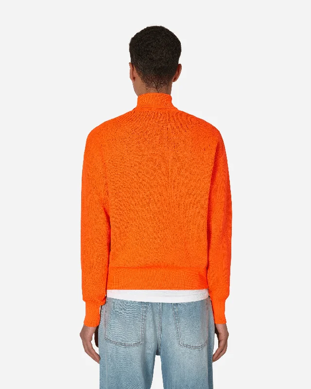 Temple Fluro Turtleneck Sweater Orange