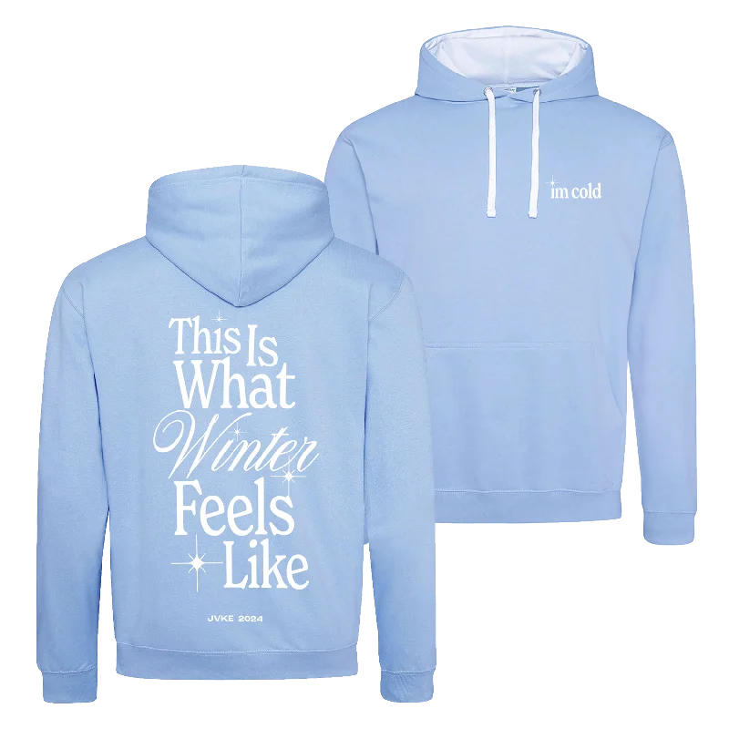 I'm Cold Sky Blue/White Contrast Pullover