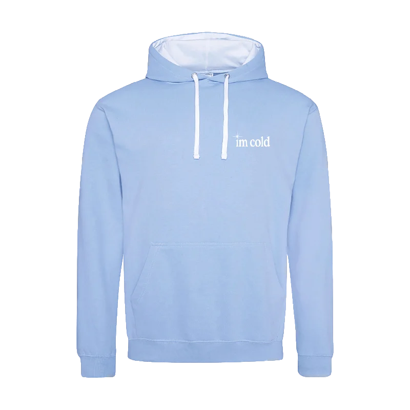 I'm Cold Sky Blue/White Contrast Pullover