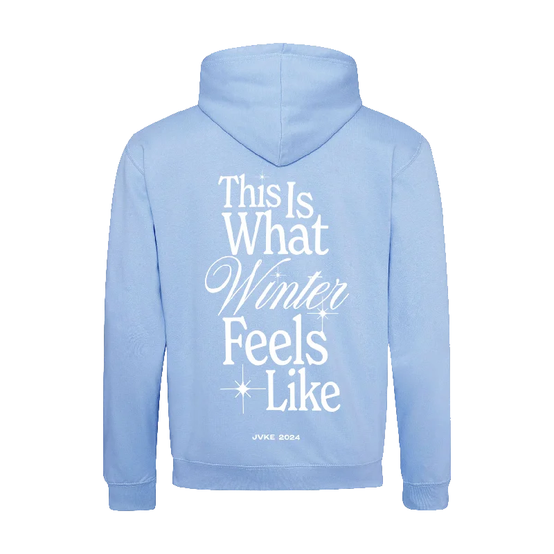 I'm Cold Sky Blue/White Contrast Pullover