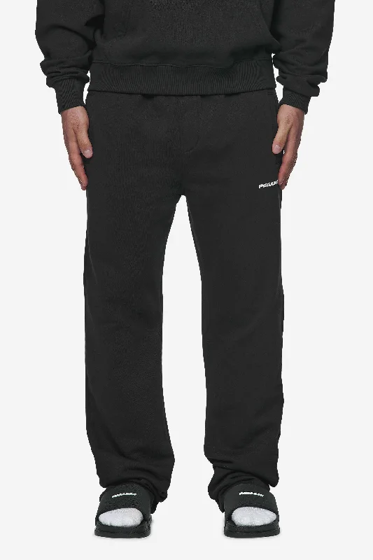 Logo Wide Sweat Pants Washed Black White Gum