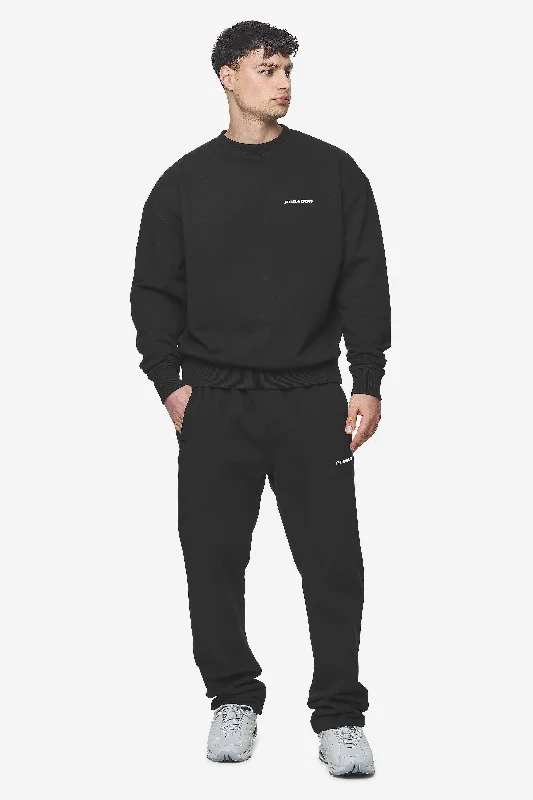 Logo Wide Sweat Pants Washed Black White Gum