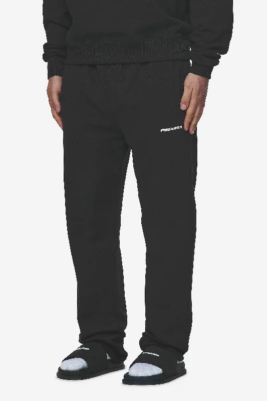 Logo Wide Sweat Pants Washed Black White Gum