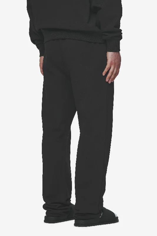 Logo Wide Sweat Pants Washed Black White Gum