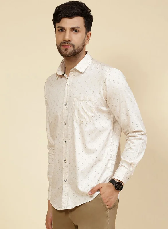 Men Beige Printed Shirt