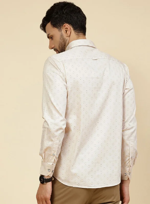 Men Beige Printed Shirt