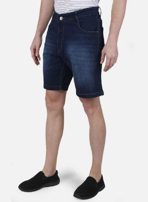 Men Blue Solid Short