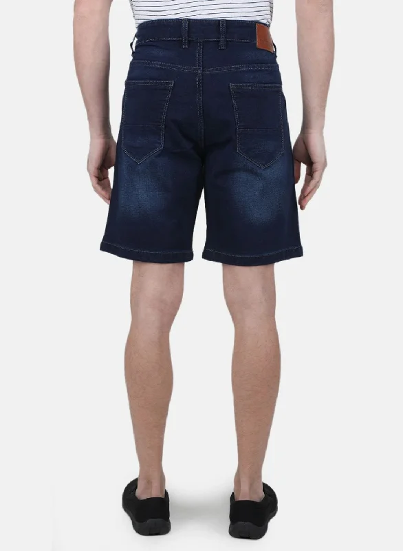 Men Blue Solid Short