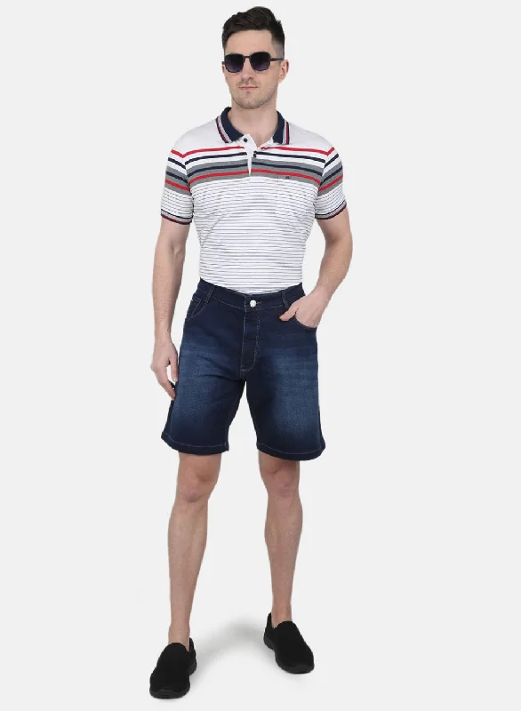 Men Blue Solid Short