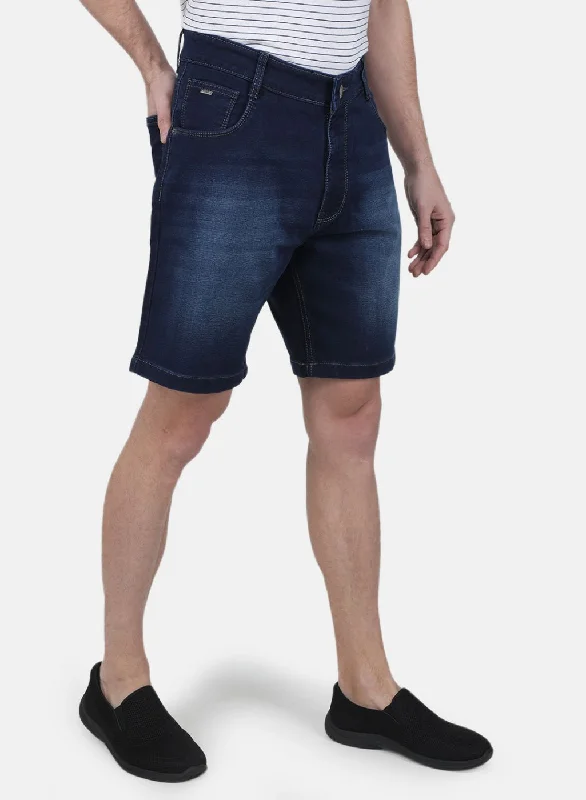 Men Blue Solid Short