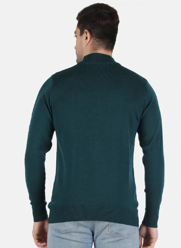 Men Green Solid Pullover