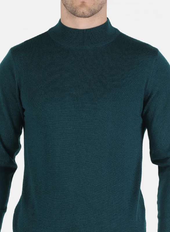 Men Green Solid Pullover