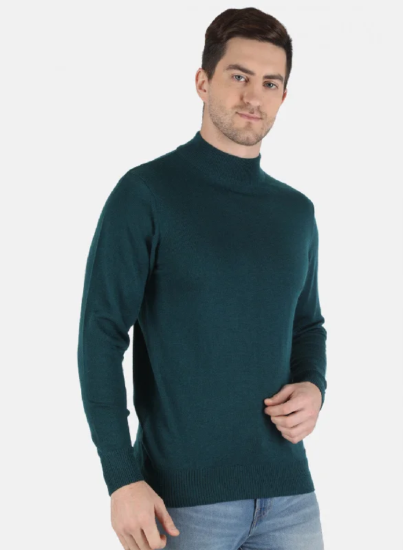 Men Green Solid Pullover