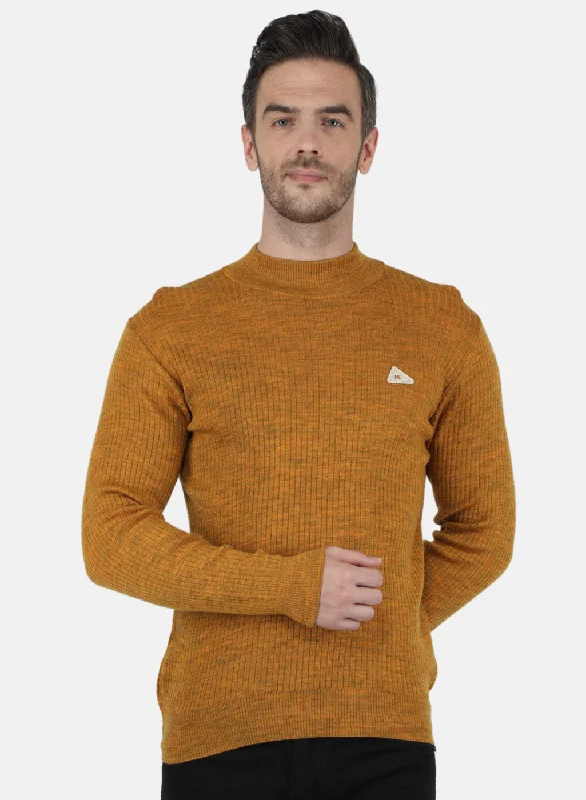 Men Yellow Solid Pullover