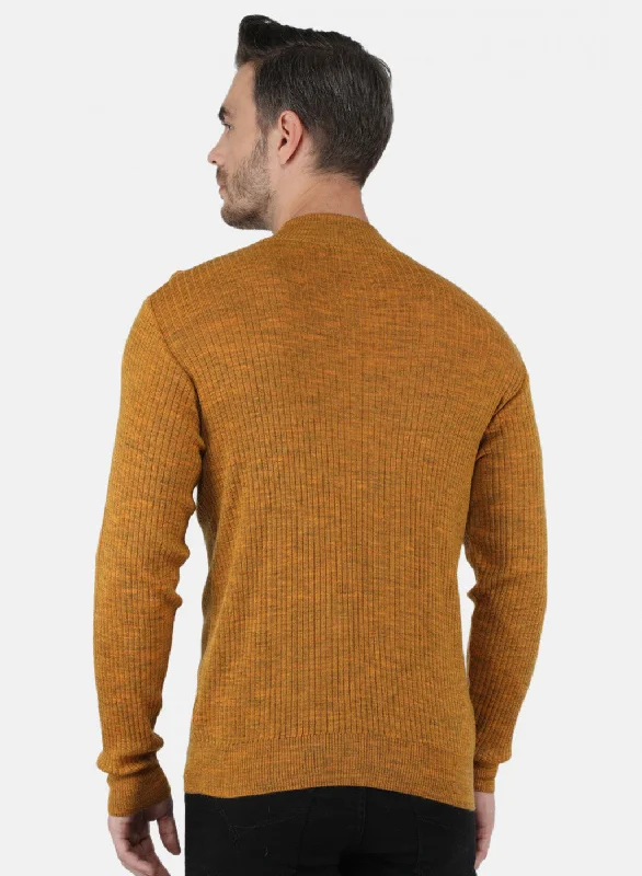 Men Yellow Solid Pullover