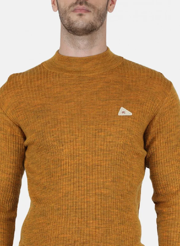 Men Yellow Solid Pullover