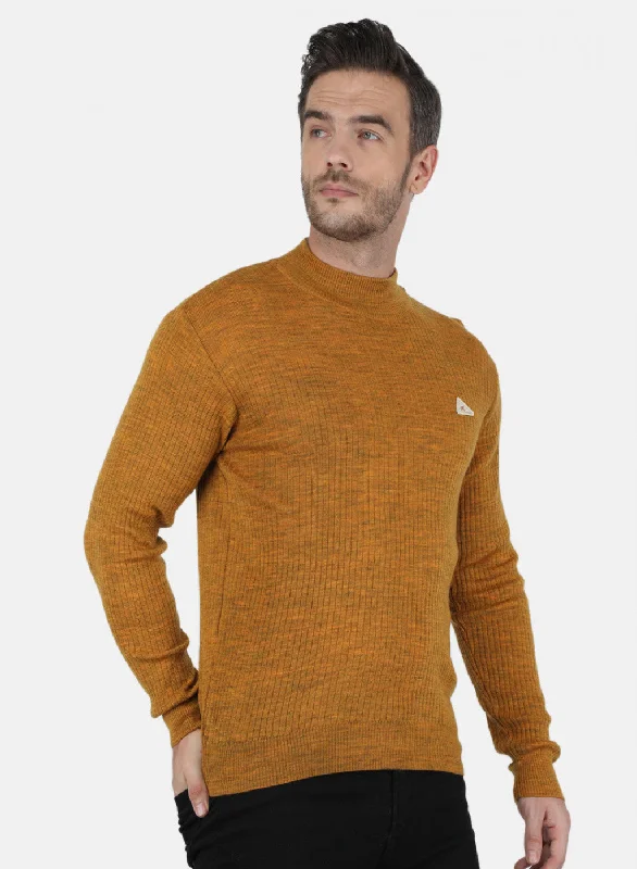 Men Yellow Solid Pullover