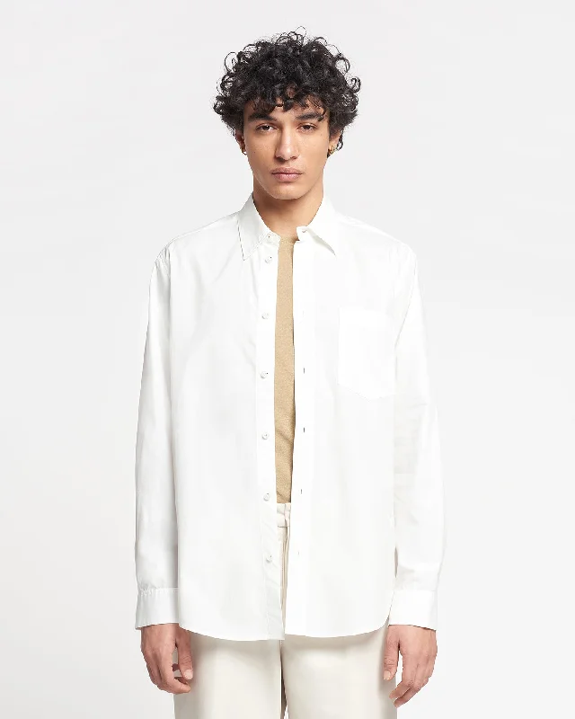 Kaleb - Light Poplin Shirt - White