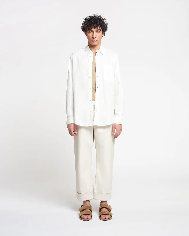 Kaleb - Light Poplin Shirt - White