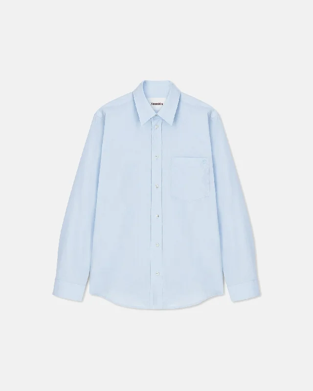 Kaleb - Upcycled Light Poplin Shirt - Sky Blue