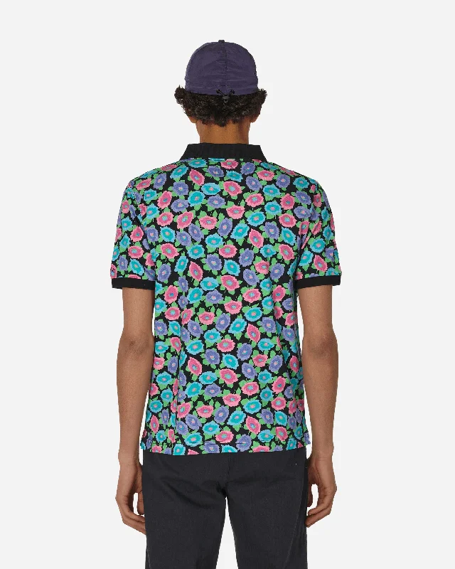 Floral Polo T-Shirt Black