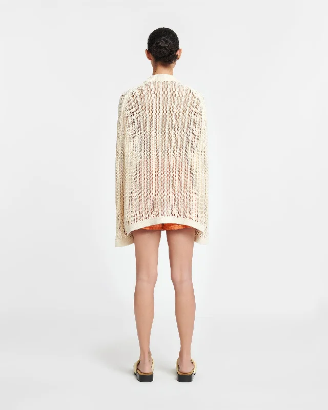 Jiske - Crochet Shirt - Creme