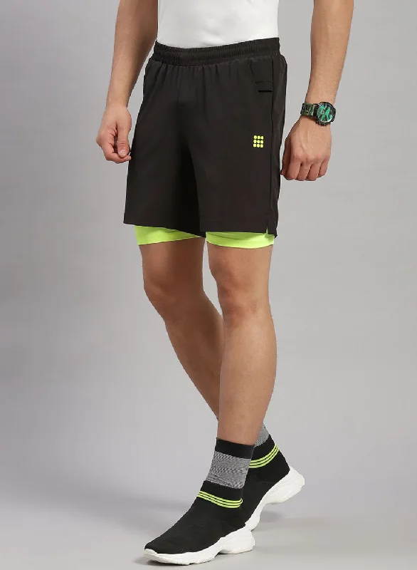 Men Black Solid Short