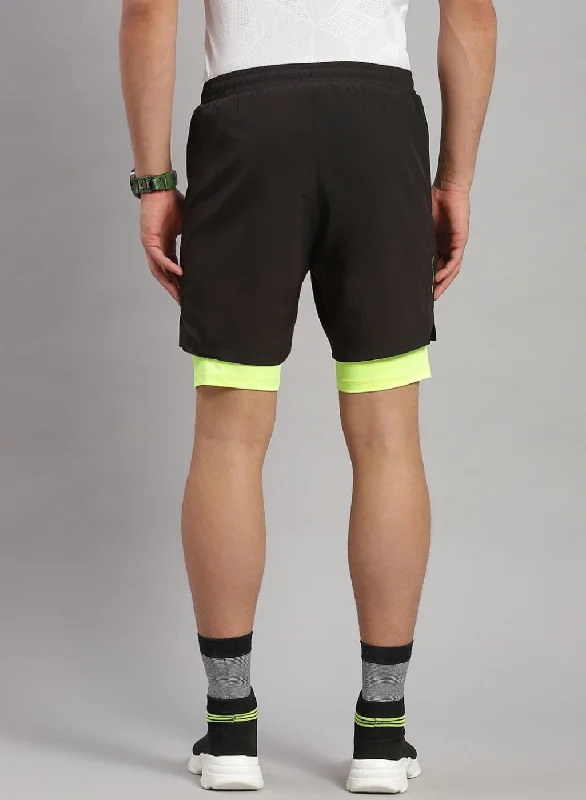 Men Black Solid Short