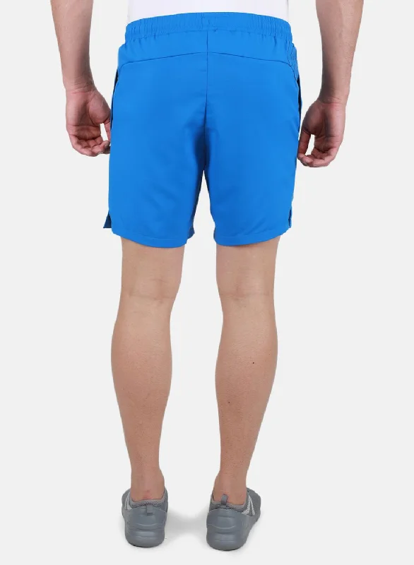 Men Blue Self Design Short