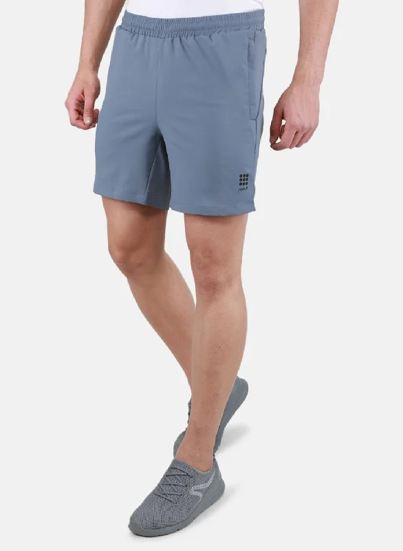 Men Grey Self Design Short