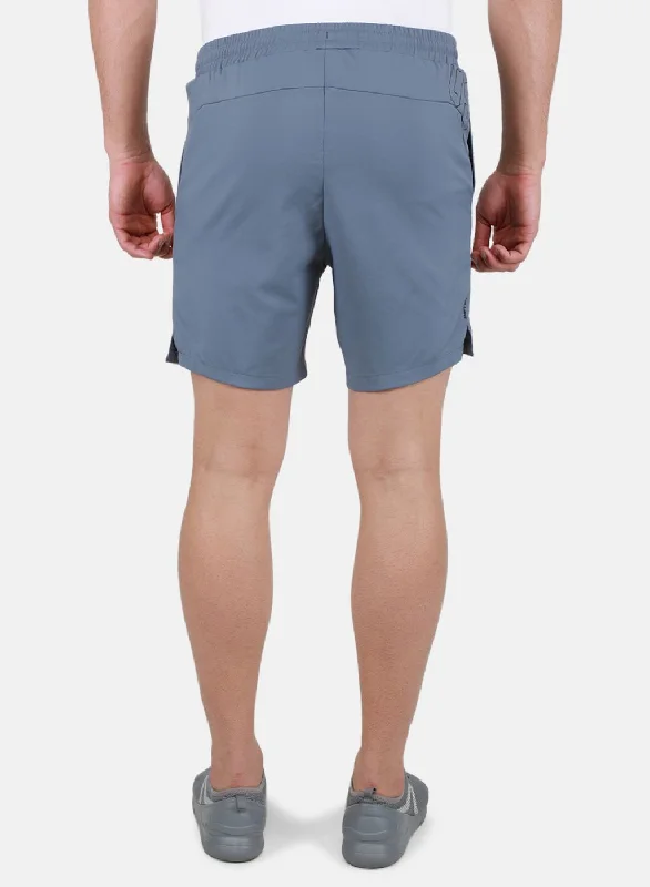 Men Grey Self Design Short