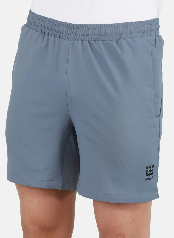 Men Grey Self Design Short