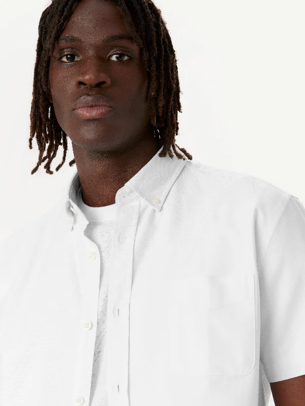 The Jasper Short Sleeve Oxford Shirt in White