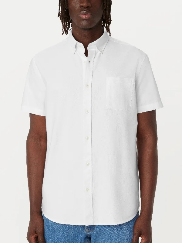 The Jasper Short Sleeve Oxford Shirt in White