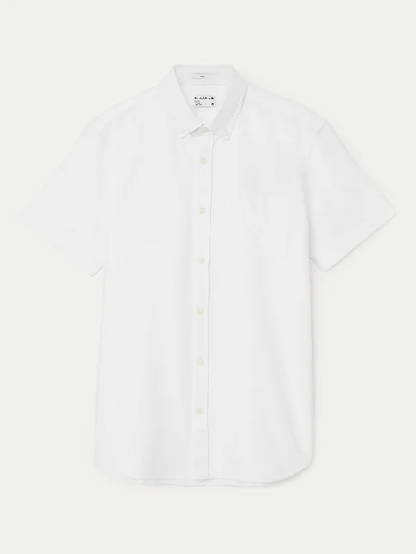 The Jasper Short Sleeve Oxford Shirt in White