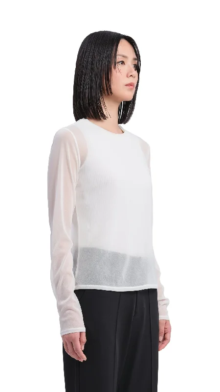 Mock-neck Sheer Top