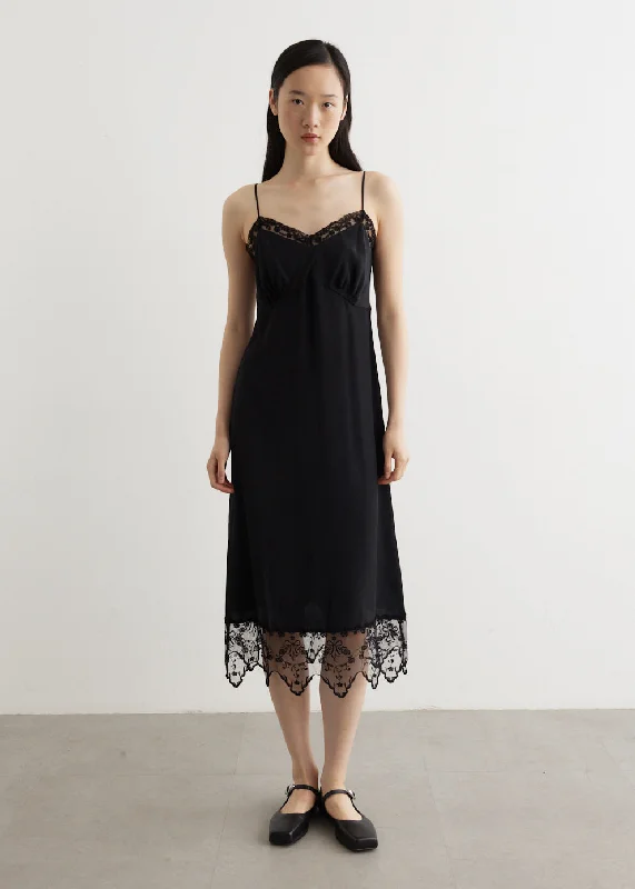 Slip Dress With Lace Trim