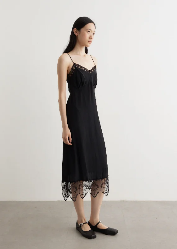 Slip Dress With Lace Trim