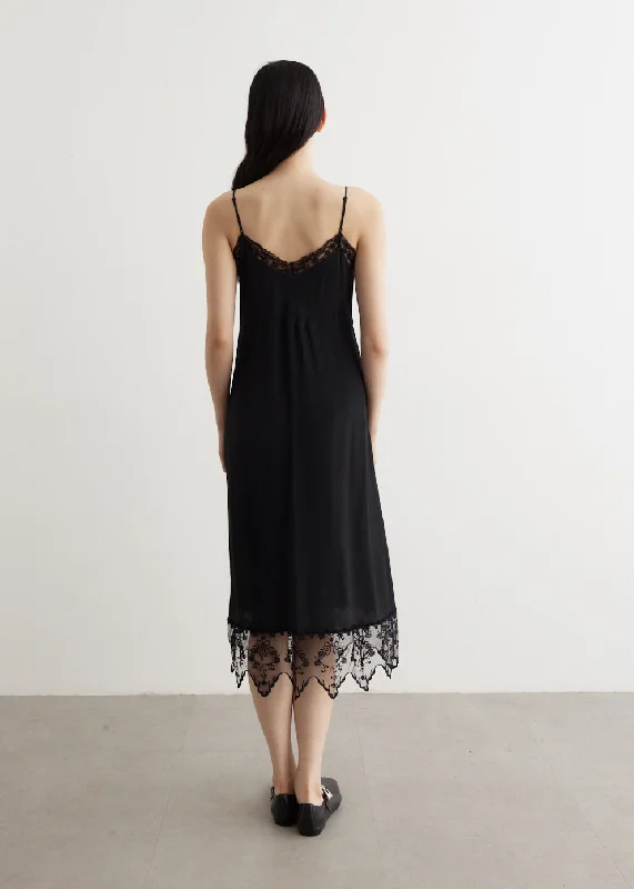 Slip Dress With Lace Trim