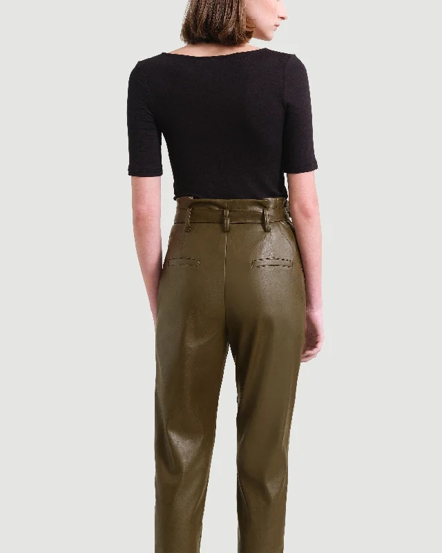 Bethany Paperbag Vegan Leather Trousers