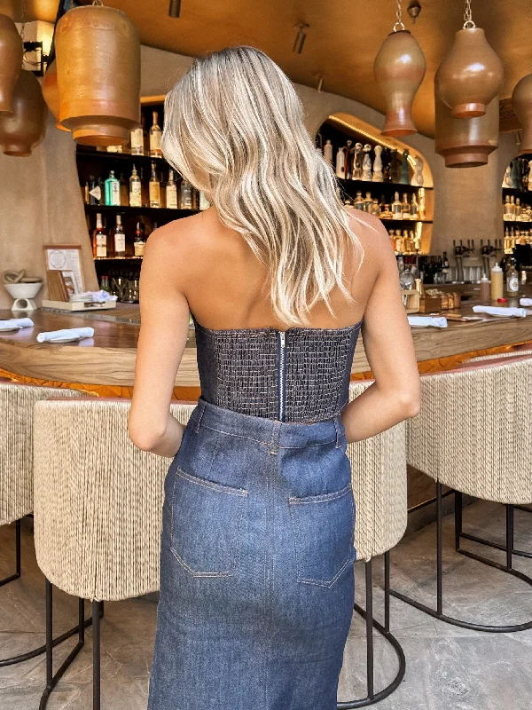 Mi Amor Denim Tube Top