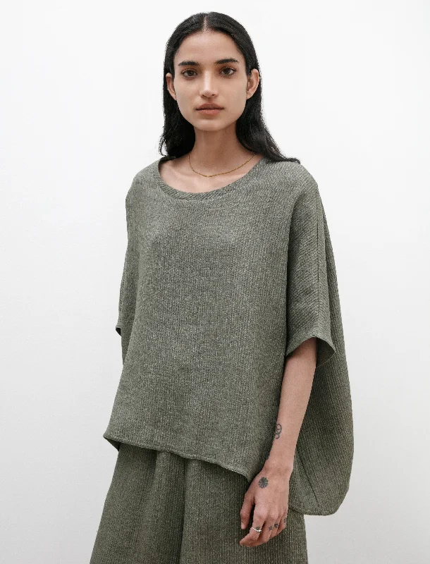 Easy T-Shirt Wave Linen Military Green