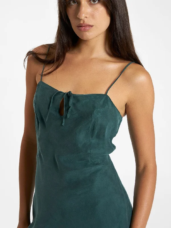 Fairmont Mini Slip Dress - Jasper Green